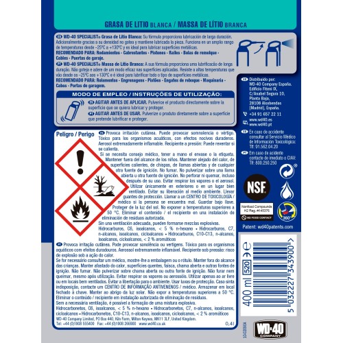 WD-40 SPECIALIST Grasa de Litio blanca Doble Acción
